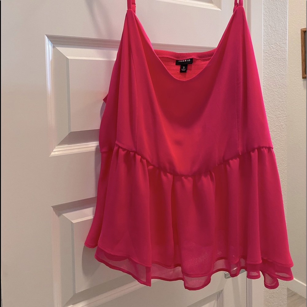 Hot pink babydoll top 3x